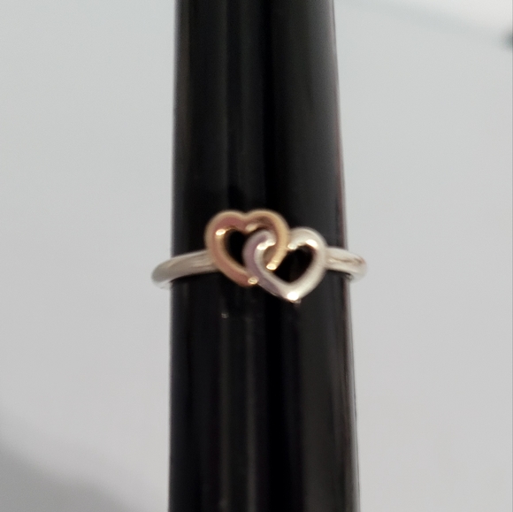 Pandora Two-Tone Double Heart Ring - Picture 2 of 6